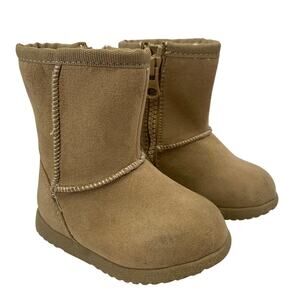 Camel Toddler Girls Sz 3 Faux Fur Lined Boots Brown Mid Calf Zip Up Target Boot